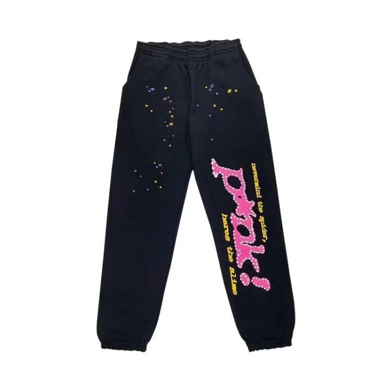 Pantalon Deportivo Sp5der Pink Logo Negras | KJ0357641