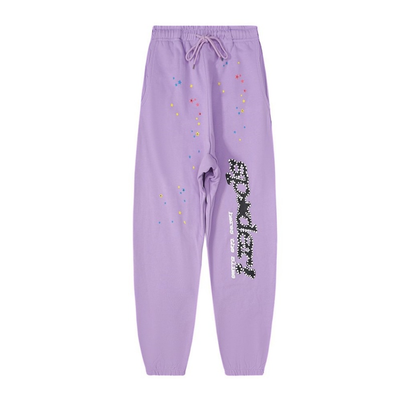 Pantalon Deportivo Sp5der Small Star Moradas | LV5792318