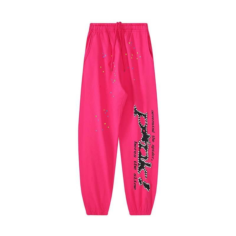 Pantalon Deportivo Sp5der logo Rosas Oscuro | PU1654927