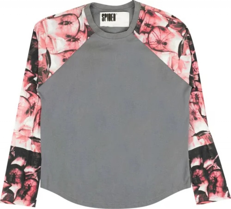 Sudadera Sp5der Logo Long-Sleeve Grey/Pink | KA6524803