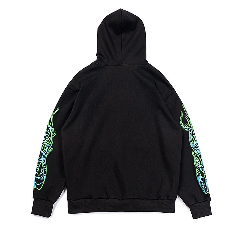 Sudadera con Capucha Sp5der 999 555 Logo Negras | JN3016485