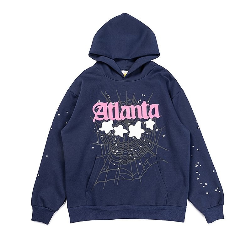 Sudadera con Capucha Sp5der Atlanta Logo Azul Marino | HM6523807