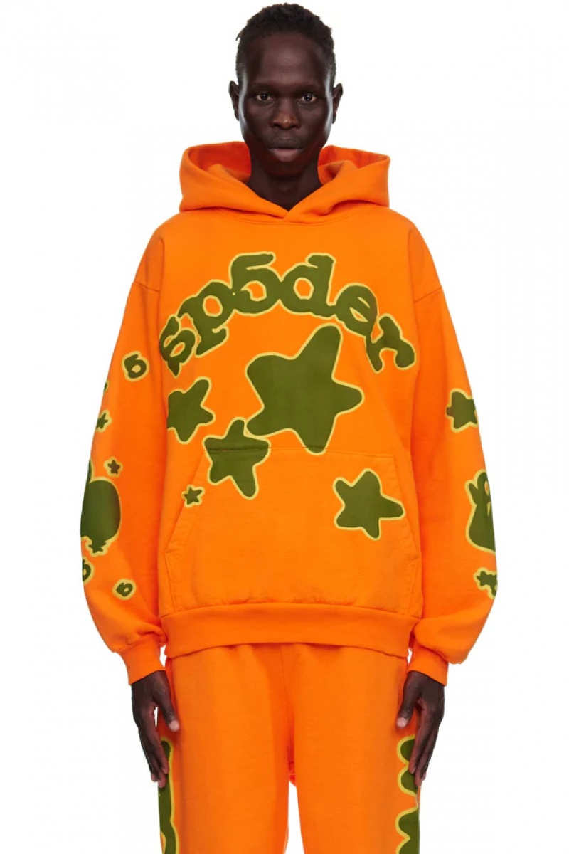Sudadera con Capucha Sp5der BELUGA Naranjas | SN6053491