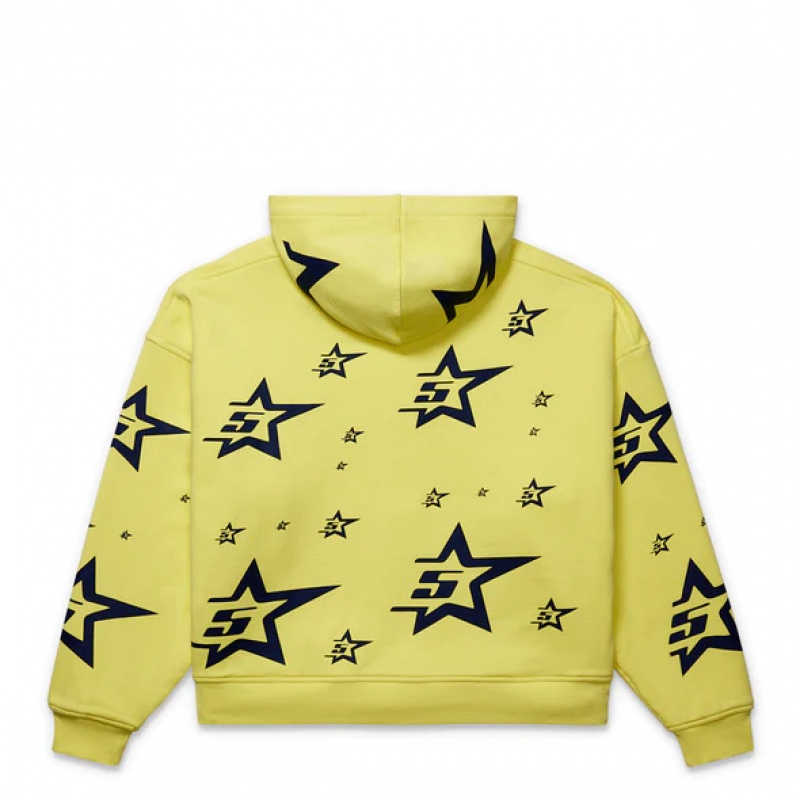 Sudadera con Capucha Sp5der DOUBLE LAYER 5STAR ZIP Amarillo | UV8496253