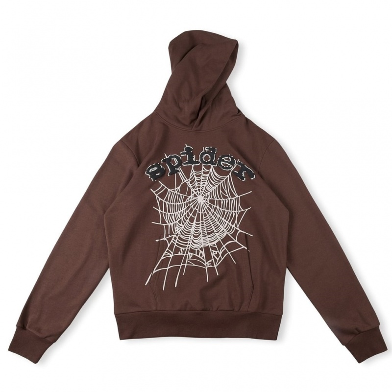 Sudadera con Capucha Sp5der Logo Spider Marrones | VJ4219058