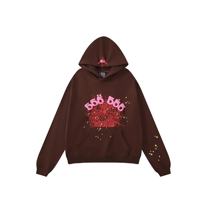 Sudadera con Capucha Sp5der Number 555555 Marrones | MD2475918