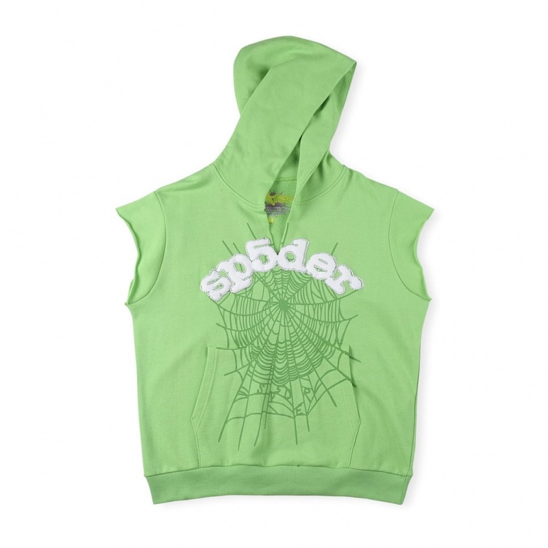 Sudadera con Capucha Sp5der Sin Manga Verde | XC0742159