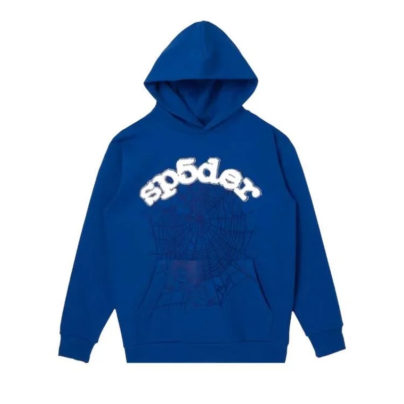 Sudadera con Capucha Sp5der White Logo Azules | ZK0798532