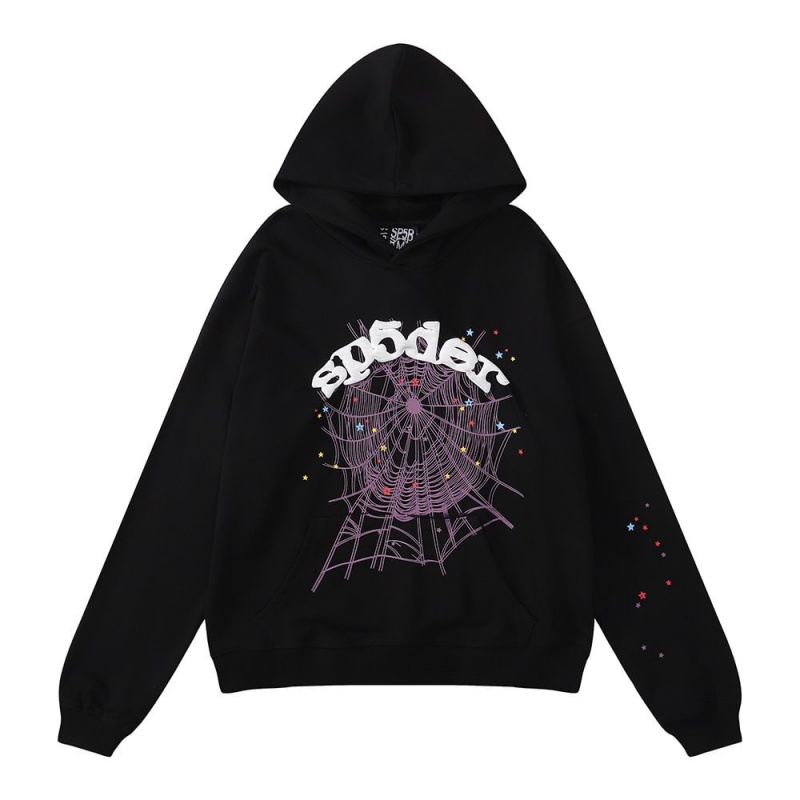 Sudadera con Capucha Sp5der logo Negras | OI7583246