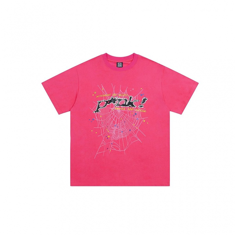 T Shirt Sp5der Stars P*nk Sign Rosas | PW2076415