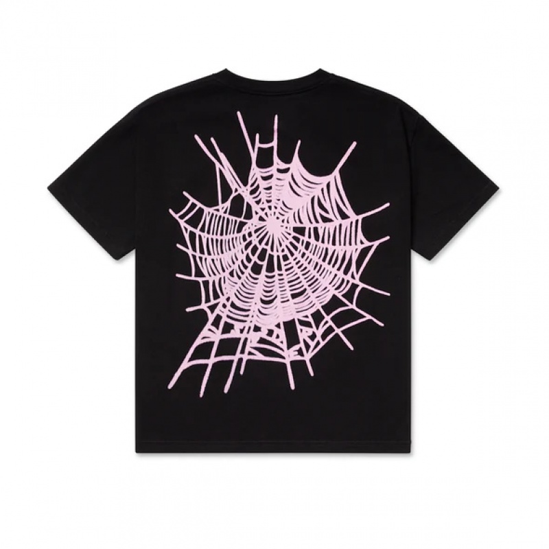 T Shirt Sp5der WEB Black/Pink | MR6824531