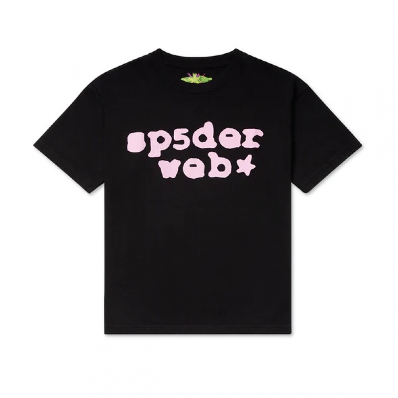 T Shirt Sp5der WEB Black/Pink | MR6824531